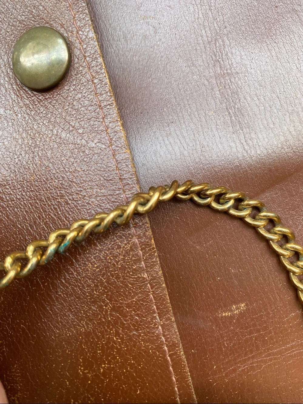 Vintage Leather Chain Wallet USA made